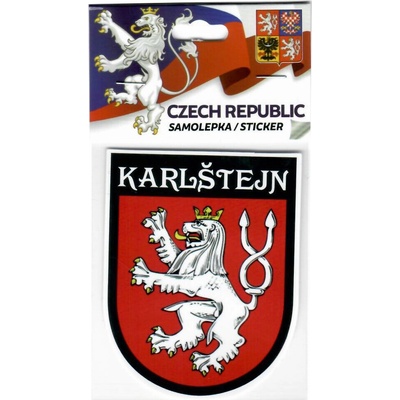Samolepka so symbolom mesta Karlštejn 6 x 7,5 cm - farebná