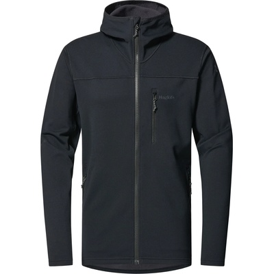 Haglöfs Мъжко поларено яке Haglöfs Rosson Mid Hood Fleece jacket - True Black (005-5886-0312)