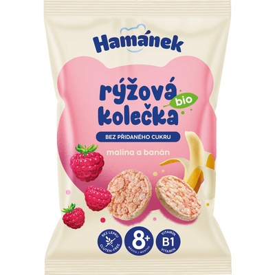 Hamánek Bio Rýžová kolečka malina a banán 35 g