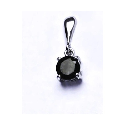 Čištín Stříbrný přívěsek přírodní spinel černý pleonast P 1250 22