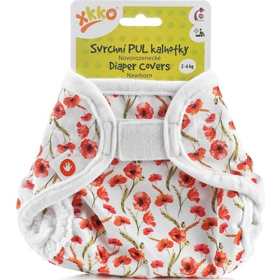 XKKO Svrchní PUL kalhotky Newborn Red Poppies