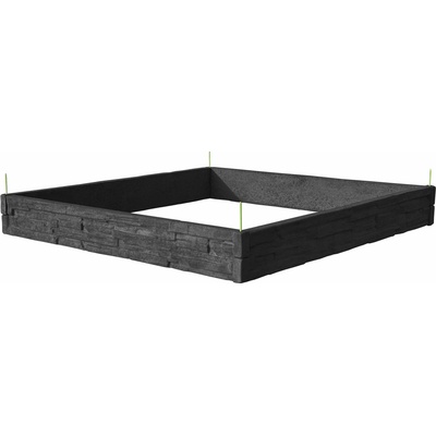 Barigadi Vyvýšený záhon betónový 200 x 200 cm výška 25 cm vzor štiepaný kameň antracit