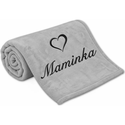 Povlečení Plus Deka pro maminku se srdíčkem světle šedá 150x200