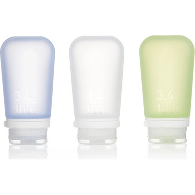 humangear GoToob+ Силиконова бутилка за пътуване/касета Pack 3 100 ml прозрачна/зелена/синя (071101)