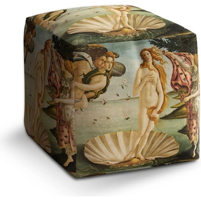 Sablio Taburet Cube Zrodenie Venuše - Sandro Botticelli: 40x40x40 cm
