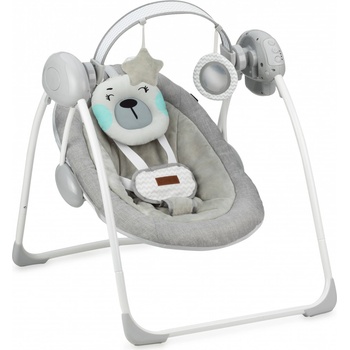 MoMi houpací lehátko s melodiemi Liss Bear růžová