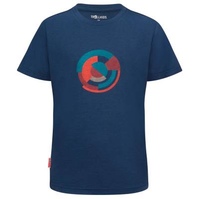 Детска мериносова блуза Trollkids Kid's Sandefjord T-Shirt XT-Shirt Merino shirt - Mystic Blue - размер 152 (EU) (704-3771-0317)