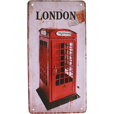 Tabula plechová Retro TELEPHONE London 15x30cm