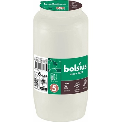 Náplň Bolsius, 100 h, 317g, 67x140 mm, do kahanca, biela, olej
