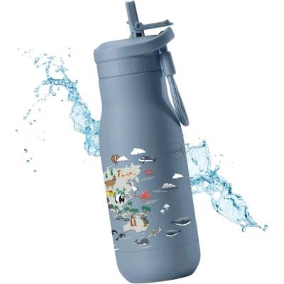 Jenard termoláhev s pítkem 350 ml Blue world map