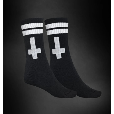 HYRAW чорапи hyraw - black /white cross - ЧЕРЕН/БЯЛ КРЪСТ