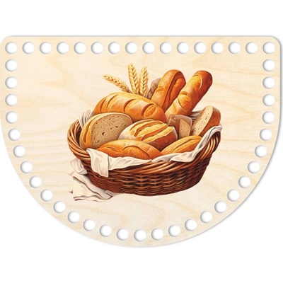 Woody Crafts Víko pro košík 30x20 cm, půl oválu 15 x 20 cm, pečivo