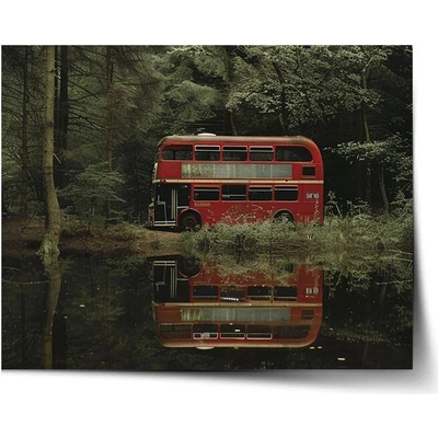 Sablio Plagát Červený poschodový autobus - 90x60 cm