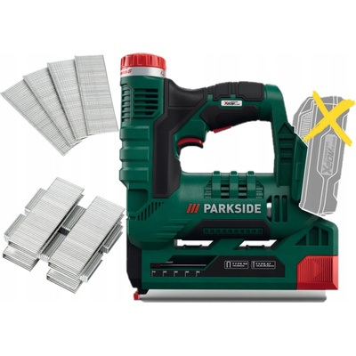 Akumulátorová sponkovačka PARKSIDE PAT 20-Li A1 20 V se sponkami a hřebíky