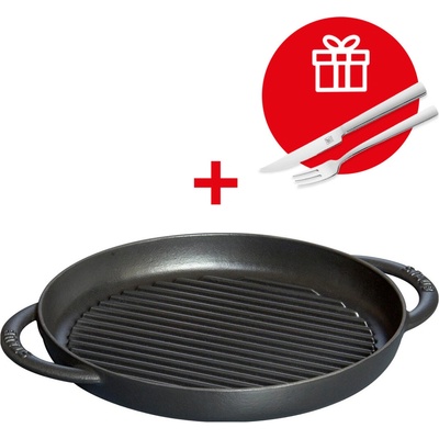 Staub Okrúhly liatinový gril 26 cm, čierna 1004005