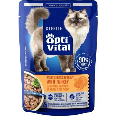 Optivital Sterile Tasty shreds in gravy with turkey 85 g