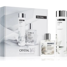 Olival Crystal hydratační tělové mléko 200 ml + multifunkční suchý olej se třpytkami na obličej, tělo a vlasy 50 ml kosmetická sada