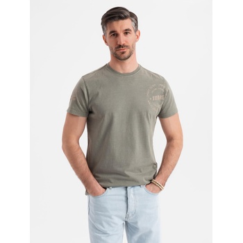 Ombre Clothing Памучна тениска с печат и кръгло деколте - черна Ombre Clothing | Zelen | МЪЖЕ | S