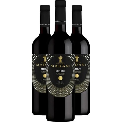 Marani SAPERAVI červené suché víno 3 x 0,75 l (holá lahev)