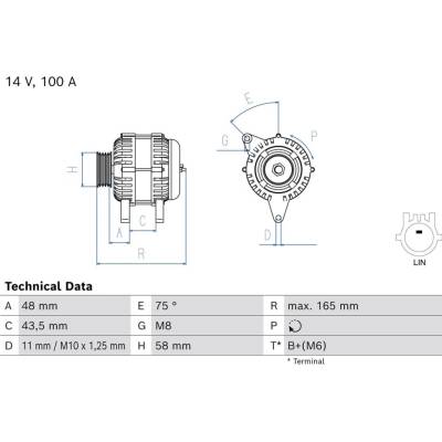 Alternátor BOSCH 0 986 085 130 (0986085130)
