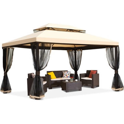 Garden Point Valencia 4x4m Krémový záhradný pavilón s moskytiérou