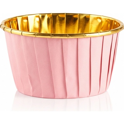Cake Star Alobalové pevné košíčky na muffiny růžové se zlatým vnitřkem (50 ks)