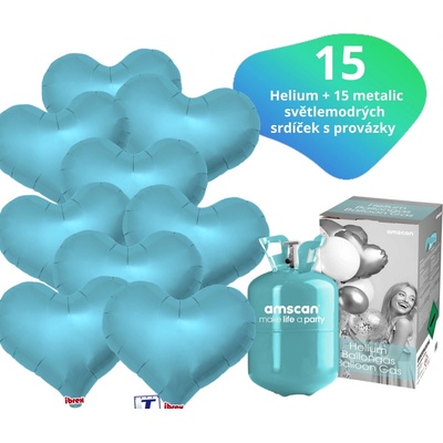 Balonky.cz Helium set helium a balónky IBREX srdce modré