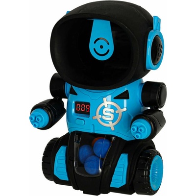 Kruzzel 23171 Strieľajúca hra robot 2 pištole na penové loptičky a terč v tvare robota modrá
