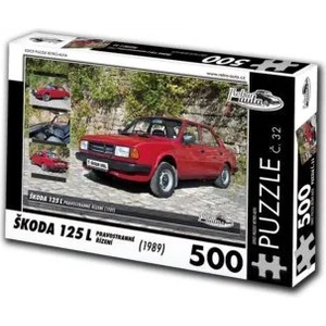 Retro cars - Puzzle Škoda 125 L (1989) - right-hand drive - 500 piese