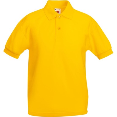 Fruit of the Loom KIDS 65/35 POLO / Детска поло тениска с къс ръкав - слънчогледово/жълто 128 (163417a39a5)