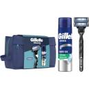 Gillette Dárková sada: Mach3 holicí strojek + 1 Břit + gel Series 200 ml + Taška