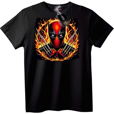 NOONEBRAND Тениска с пламтящ супергерой и нокти - 2XL, Black