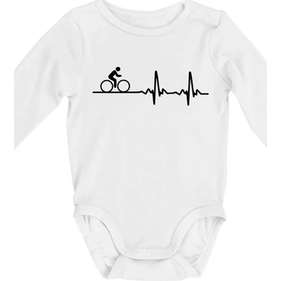 Cyklo ekg bicykel Body dojčenské s dlhým rukávom dlouhý rukáv biele