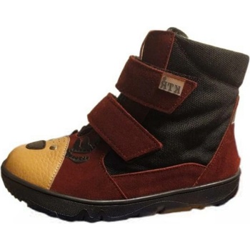 KTR zimní nepromokavé boty Bare s membránou SOB 315 bordó+černá+ růžová dívčí