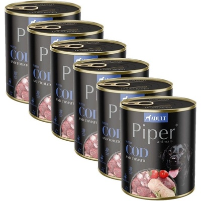 Piper Adult s treskou a paradajkami 6 x 800 g