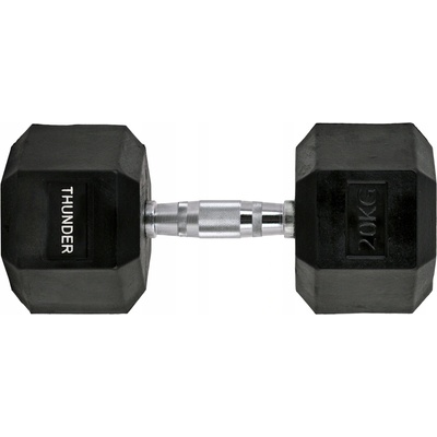 Thunder Pevné potiahnuté gumované činky 1 x 20 kg