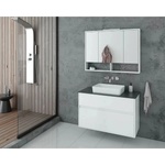 Drop Instinct бял шкаф за окачване с огледало, 3 врати и рафт, 98 см (5KIN100WH)