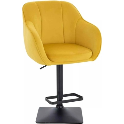 LuxuryForm Design Avola Velur na čiernej hranatej podstave žltá