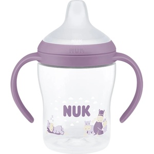 Nuk Perfect Match Hippo бебешко шише за самостоятелно пиене с контрол на температурата 6m+
