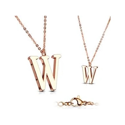 Šperky4U Zlacený ocelový řetízek s přívěškem iniciála OPD0231-W