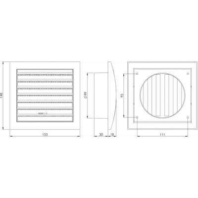 Europlast ND10R 153 x 148 mm bílá