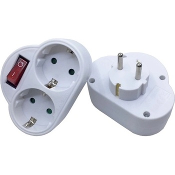 BlackBird Мрежов контакт 250V, Макс: 3680W 2x16A/250V GZBK02 Защита от деца + превключвател, бял BH1618 (BH1618)