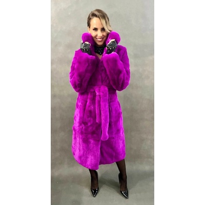 Max Original Leather dámsky kožuch zajac-rex 258022 fuchsia