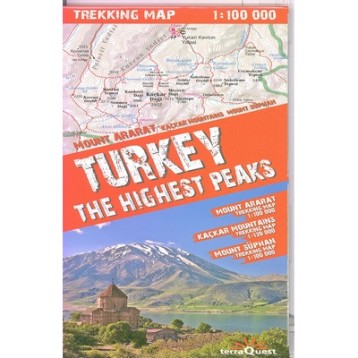 Turecko nejvyšší vrcholy Turkey 1:100t trekkingová mapa TQ