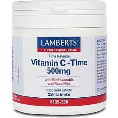 LAMBERTS ЛАМБЕРТС ВИТАМИН Ц 500 МГ. УДЪЛЖЕНО ОСВОБОЖДАВАНЕ Х 250 ТБ. / lamberts vitamin c time release 500mg w/ bioflavonoids & rose hips 250 tabs