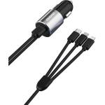 Dudao 3в1 USB зарядно за кола Lightning/USB Type C/micro USB Dudao R5ProN 3 (R5ProN black)