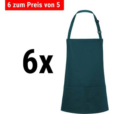 G.Gastro 6 ks Karlowsky Zástěra s laclem krátká Basic piniově zelená D9785554