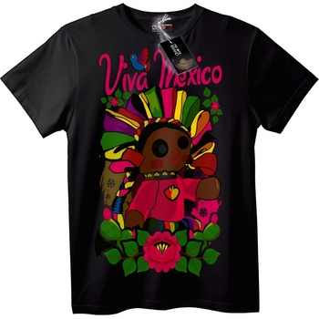 NOONEBRAND Тениска Viva Mexico с Народно Изкуство - 2XL, Black