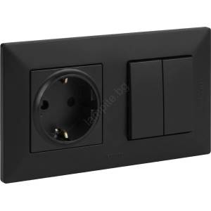 Legrand Legrand-Двоен стълбищен ключ 6+6 и домашна розетка SC 250V/16A NILOE STEP (LR0037C)