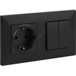 Legrand Legrand-Двоен стълбищен ключ 6+6 и SCHUKO розетка с рамка NILOE STEP 250V č (LR0037C)